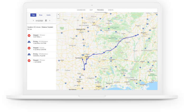 Fleet management on laptop computer
