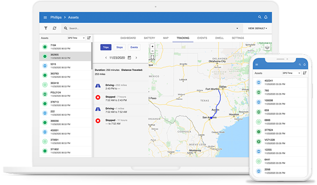 Real-time fleet monitoring display